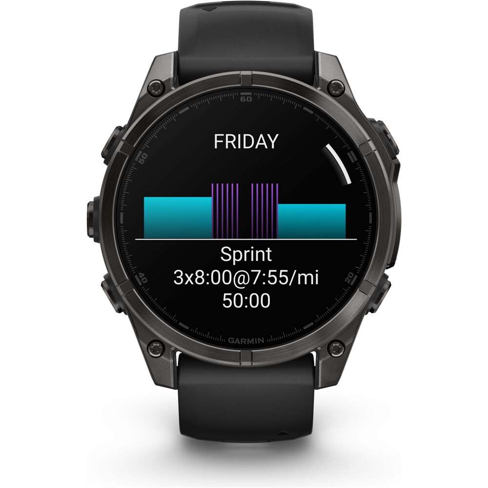 Garmin pulsómetros con gps fenix 8 47mm,AMOLED,Saph,CrbnGryTi/Blk,Blk/PebbleGryBnd 11