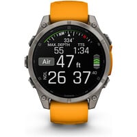 Garmin pulsómetros con gps fenix 8 47mm,AMOLED,Saph,Ti/Bare/Grpht,S 08