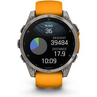 Garmin pulsómetros con gps fenix 8 47mm,AMOLED,Saph,Ti/Bare/Grpht,S 10