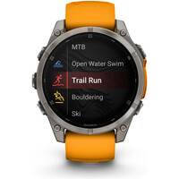 Garmin pulsómetros con gps fenix 8 47mm,AMOLED,Saph,Ti/Bare/Grpht,SparkOrg/GrphtBd 06