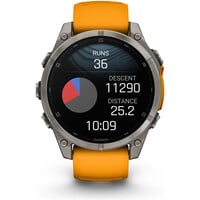 Garmin pulsómetros con gps fenix 8 47mm,AMOLED,Saph,Ti/Bare/Grpht,SparkOrg/GrphtBd 09