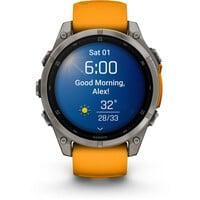 Garmin pulsómetros con gps fenix 8 47mm,AMOLED,Saph,Ti/Bare/Grpht,SparkOrg/GrphtBd 12