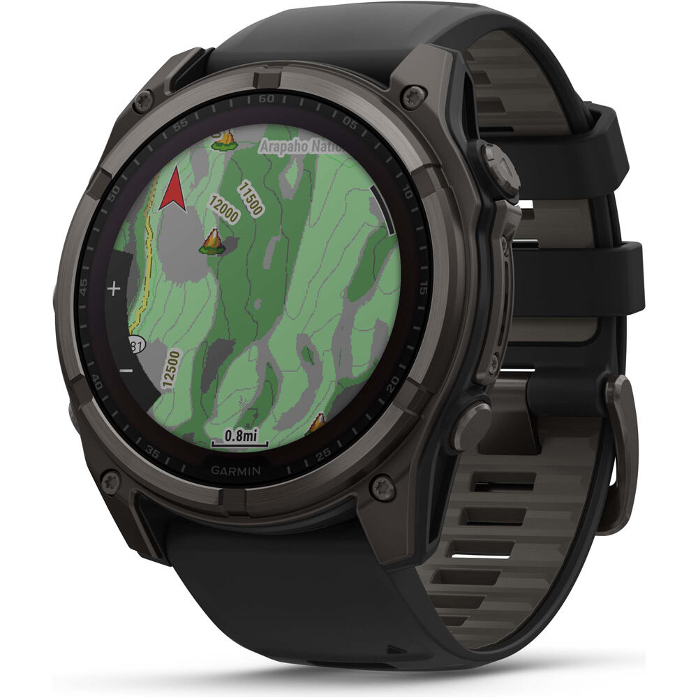 Garmin pulsómetros con gps fenix 8 51mm, Saph Solar, CrbnGry Ti/Blk 02