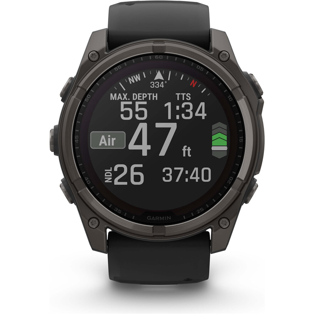 Garmin pulsómetros con gps fenix 8 51mm, Saph Solar, CrbnGry Ti/Blk 07