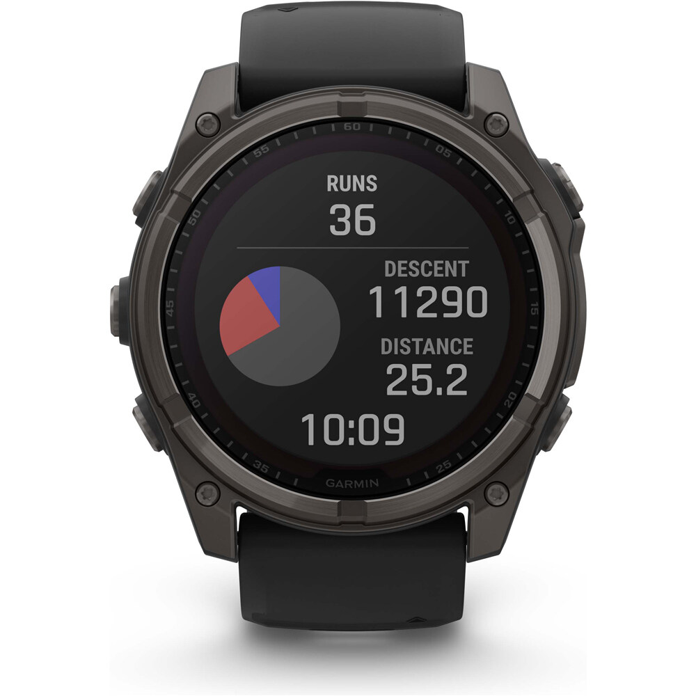 Garmin pulsómetros con gps fenix 8 51mm, Saph Solar, CrbnGry Ti/Blk 08