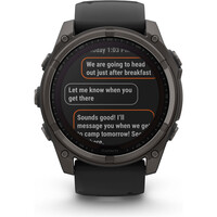 Garmin pulsómetros con gps fenix 8 51mm, Saph Solar, CrbnGry Ti/Blk, BlkSportLpBnd 11