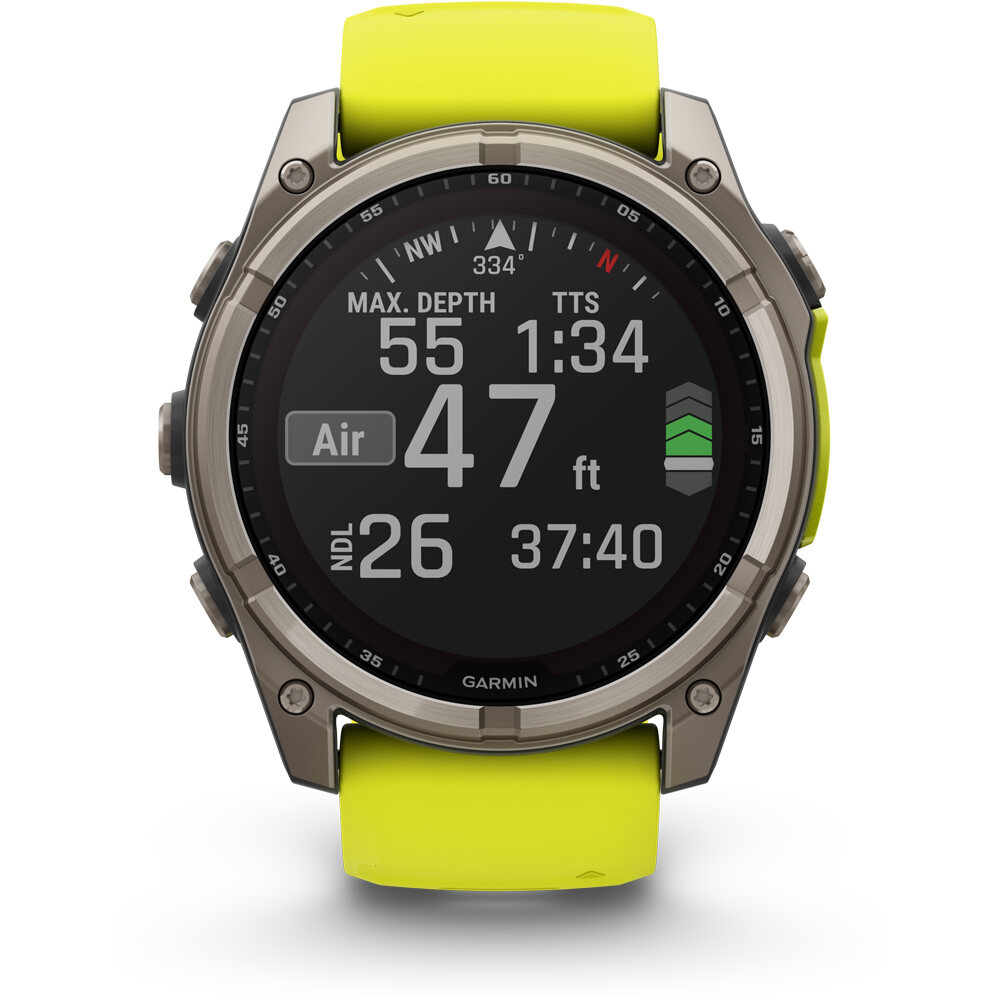 Garmin pulsómetros con gps fenix 8 51mm, Sapph Solar, Bare Ti 07