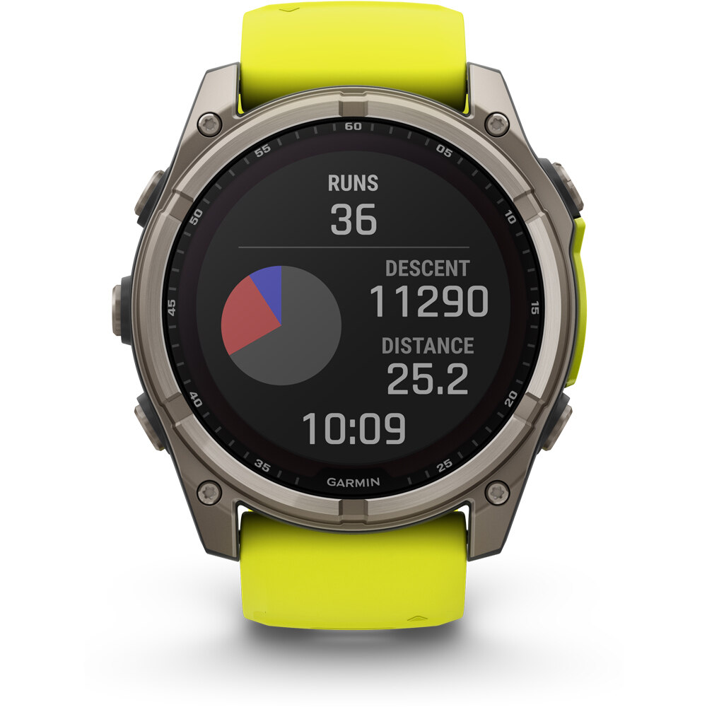 Garmin pulsómetros con gps fenix 8 51mm, Sapph Solar, Bare Ti 08