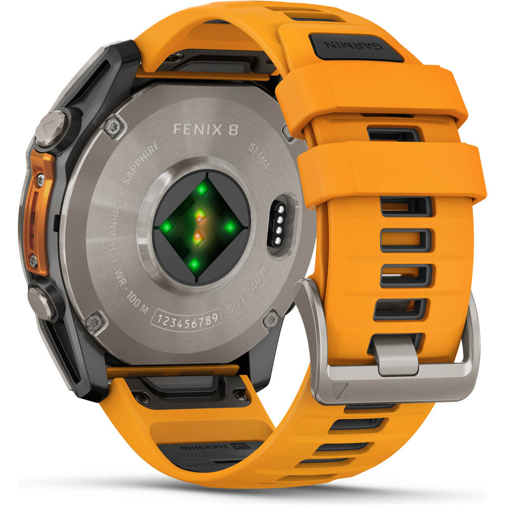 Garmin pulsómetros con gps fenix 8 51mm,AMOLED,Sapphire/Ti/Bare/Graphite/Orange 01