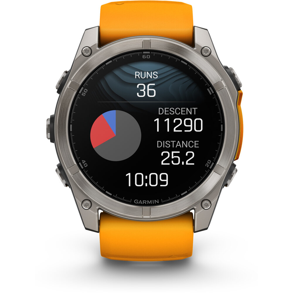 Garmin pulsómetros con gps fenix 8 51mm,AMOLED,Sapphire/Ti/Bare/Graphite/Orange 09