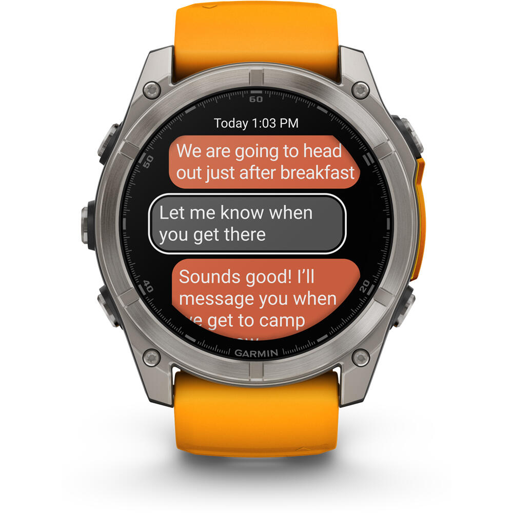 Garmin pulsómetros con gps fenix 8 51mm,AMOLED,Sapphire/Ti/Bare/Graphite/Orange 13