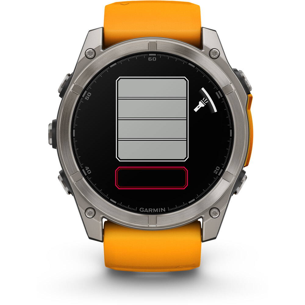 Garmin pulsómetros con gps fenix 8 51mm,AMOLED,Sapphire/Ti/Bare/Graphite/Orange 15