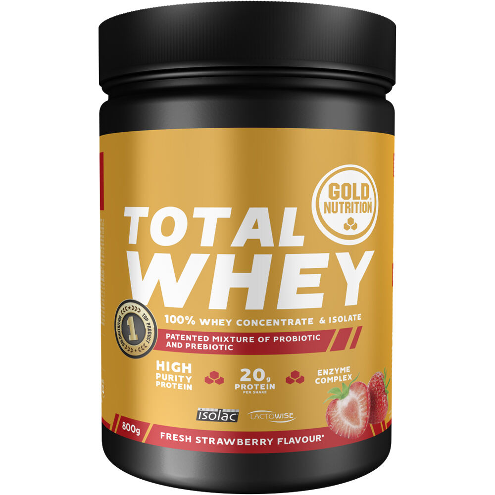 Gold Nutrition Proteinas Aislado Suero/Whey TOTAL WHEY STRAWBERRY vista frontal