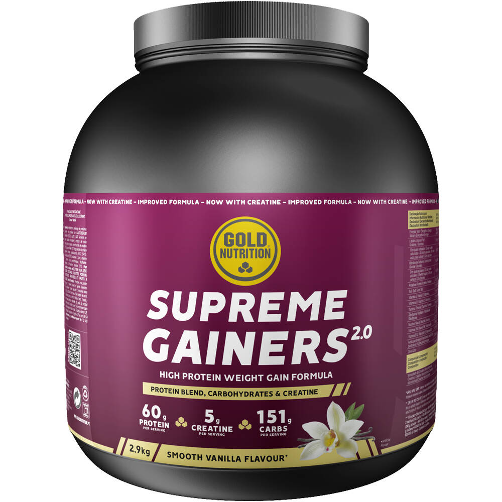 Gold Nutrition proteínas SUPREME GAINERS 2.0 VANILLA - 2.9  KG vista frontal