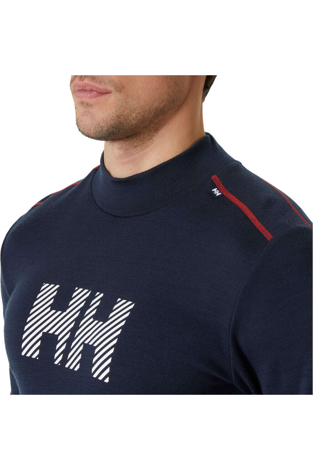 Helly Hansen camiseta térmica manga larga hombre LIFA MERINO MIDW LOGO vista detalle