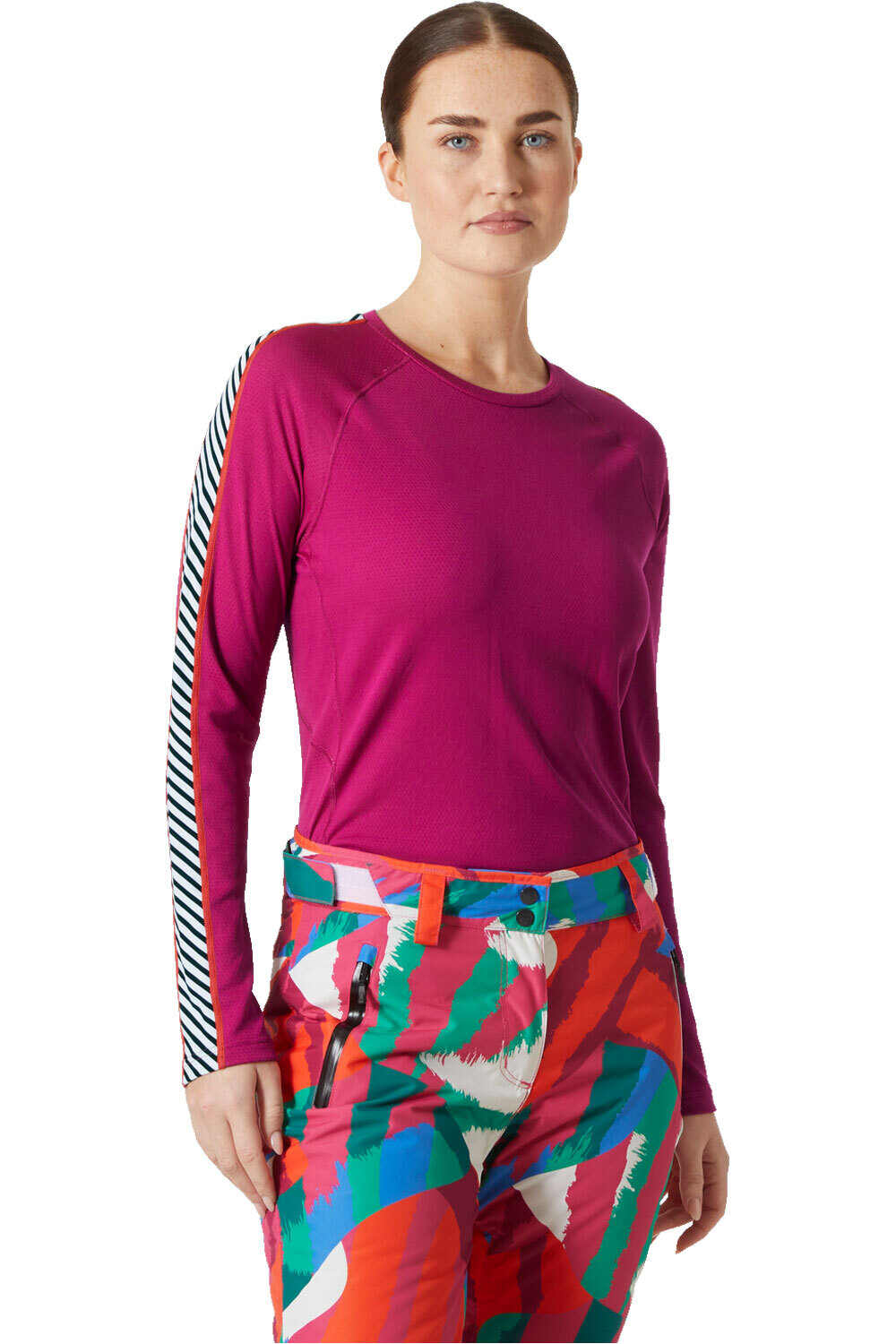 Helly Hansen camiseta térmica manga larga mujer W LIFA ACTIVE STRIPE CREW vista frontal