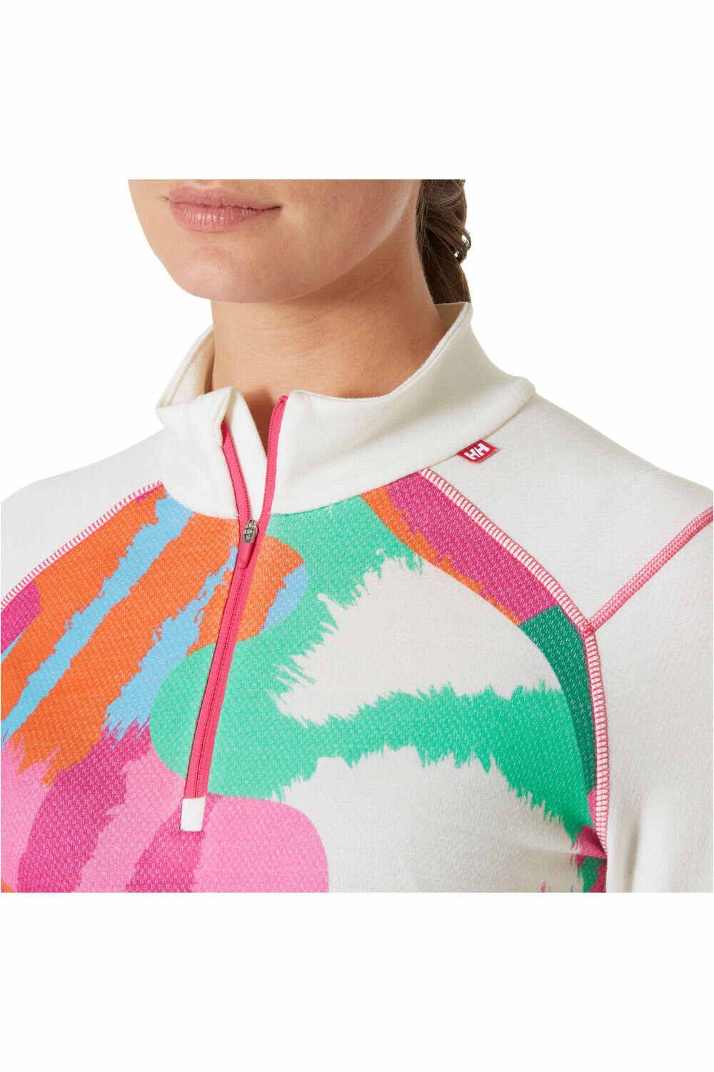 Helly Hansen camiseta térmica manga larga mujer W LIFA MERINO MIDW GRA 1/2 ZIP vista detalle