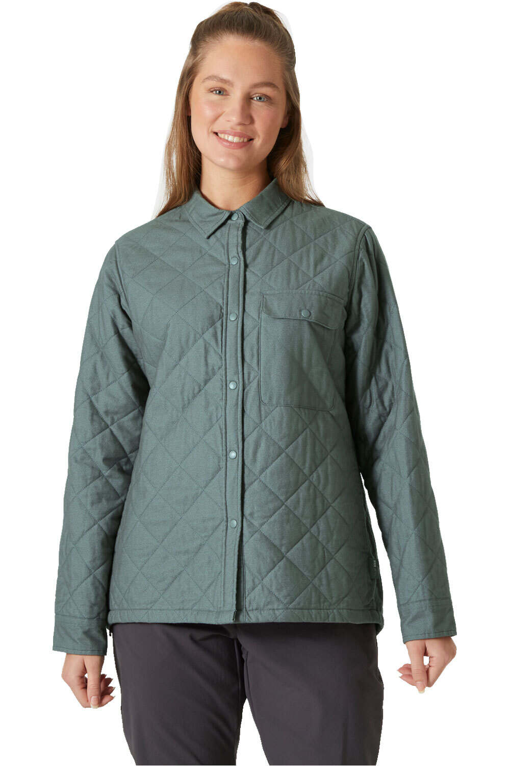 Helly Hansen chaqueta outdoor mujer W ISFJORD INSULATED SHACKET vista frontal