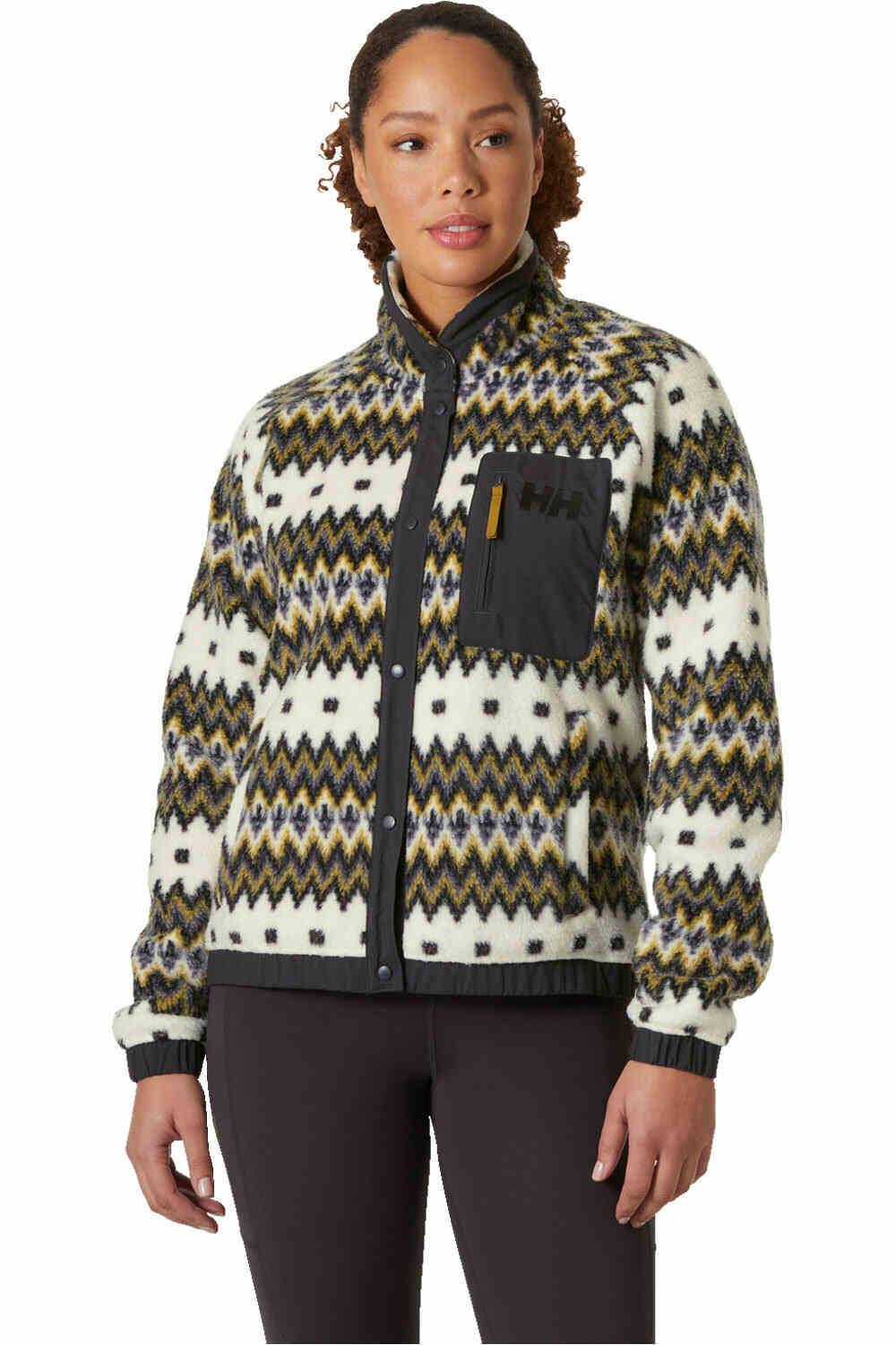 Helly Hansen forro polar mujer W IMPERIAL PRINTED PILE SNAP vista frontal