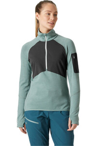 Helly Hansen forro polar mujer W LIFA MERINO MIDLAYER 1/2 ZIP vista frontal