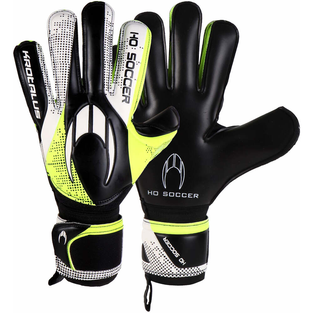 Ho Soccer guantes portero KROTALUS FLAT LIME vista frontal