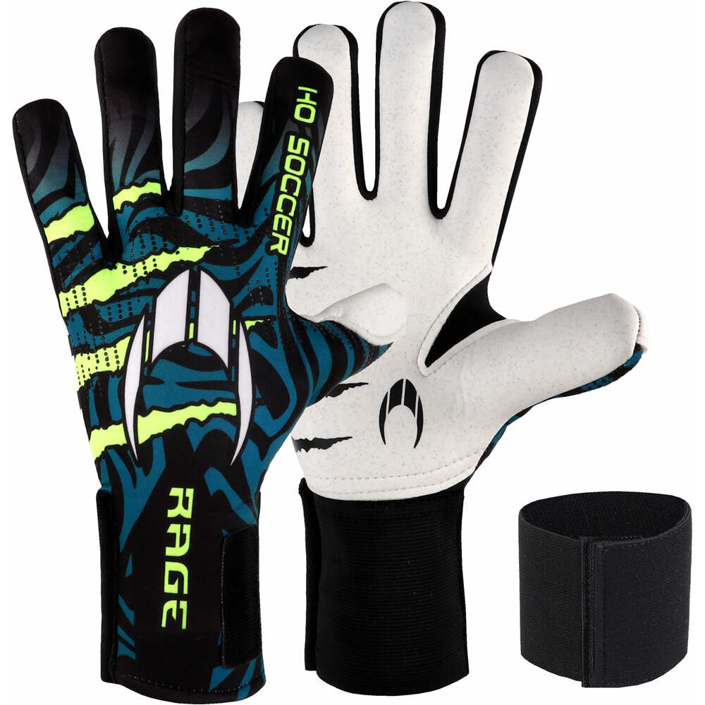 Ho Soccer guantes portero RAGE PLUS HAZARD V2 vista frontal