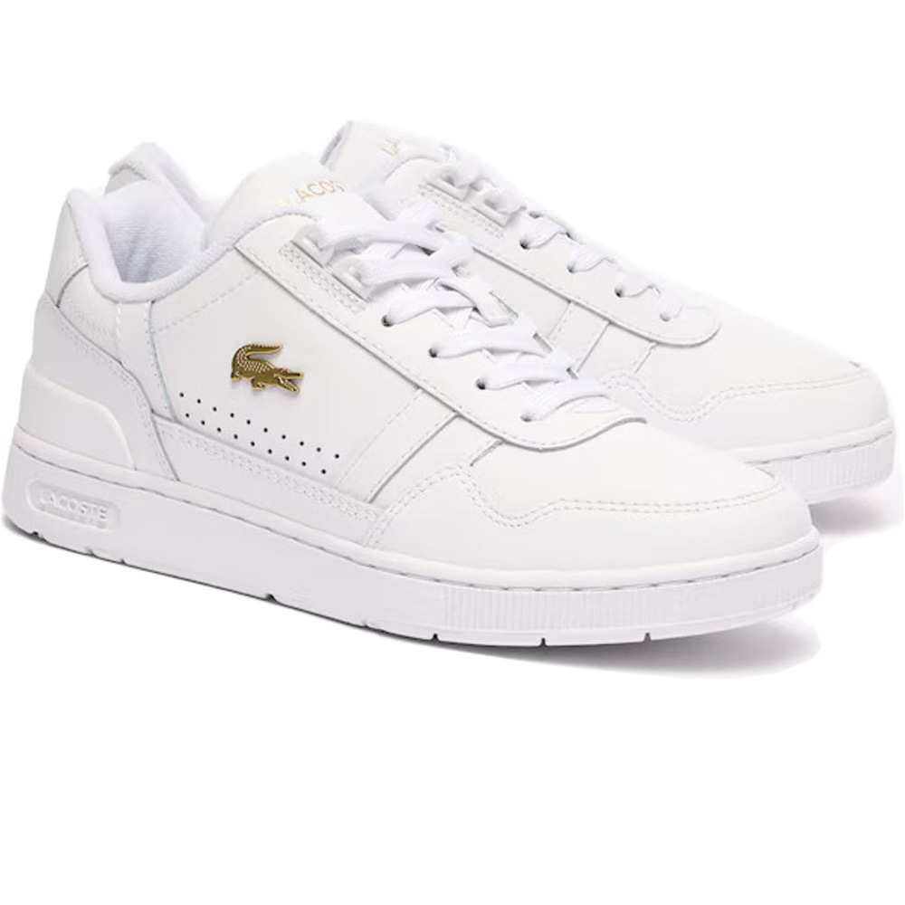 Lacoste zapatilla moda mujer T-CLIP LEATHER SNEAKERS puntera