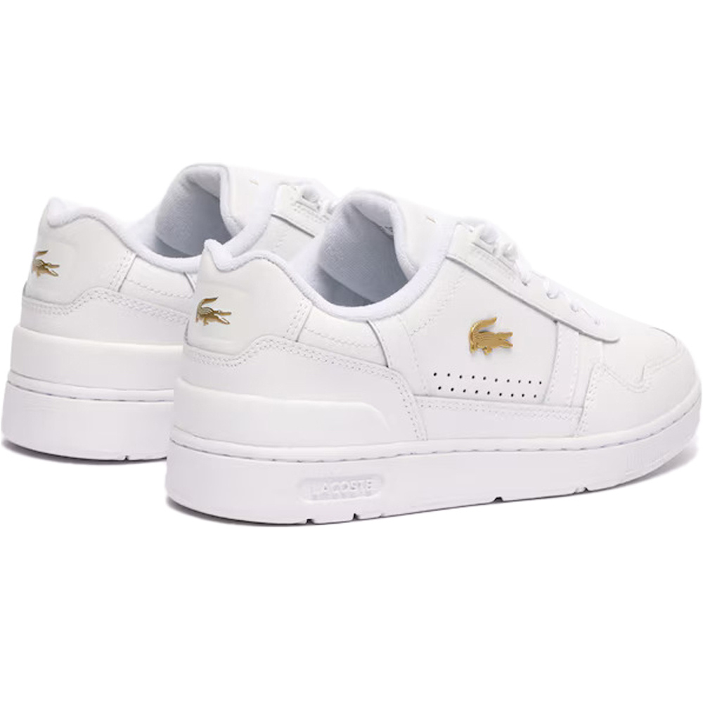 Lacoste zapatilla moda mujer T-CLIP LEATHER SNEAKERS vista superior