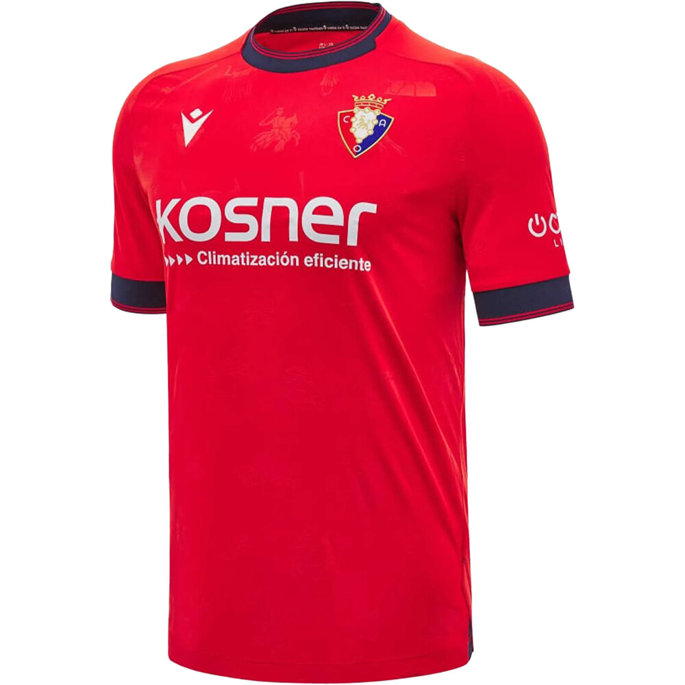 Macron camiseta de fútbol oficiales niño OSASUNA 25 HOME SHIRT SS JR vista frontal