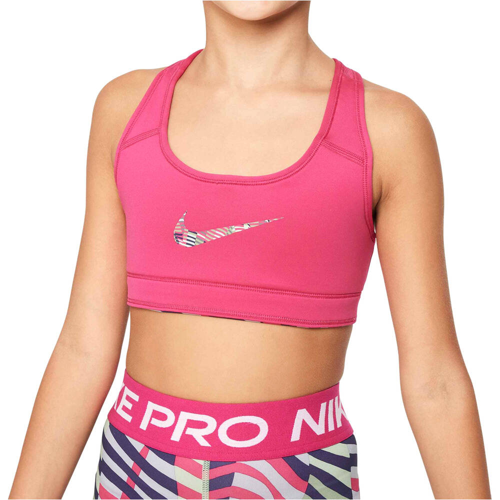 Nike body running niño G NK SWSH REV BRA SPORT AOP vista detalle