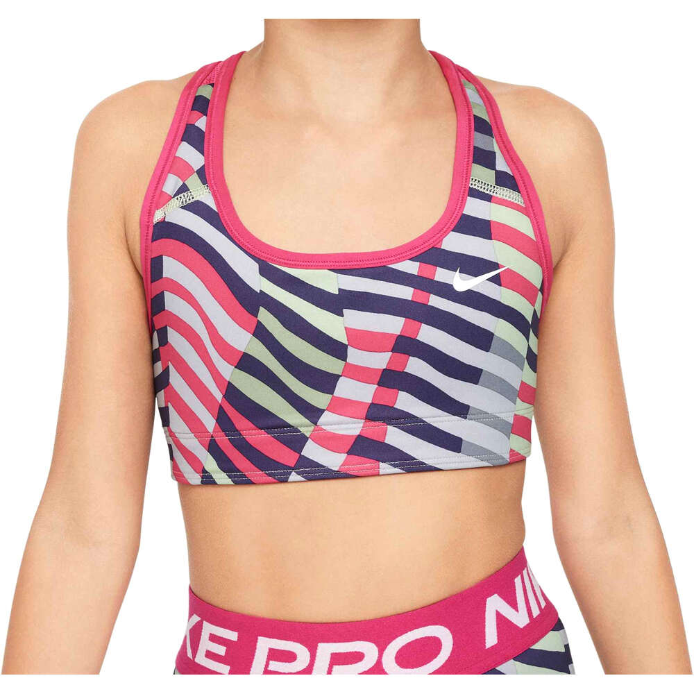 Nike body running niño G NK SWSH REV BRA SPORT AOP vista frontal