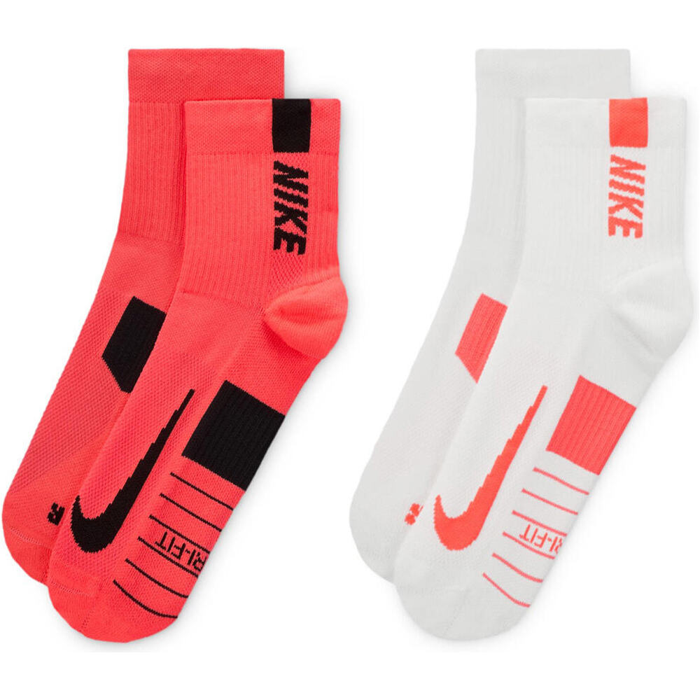 Nike calcetines running U NK MLTPLIER ANKLE 2PR - 144 vista frontal