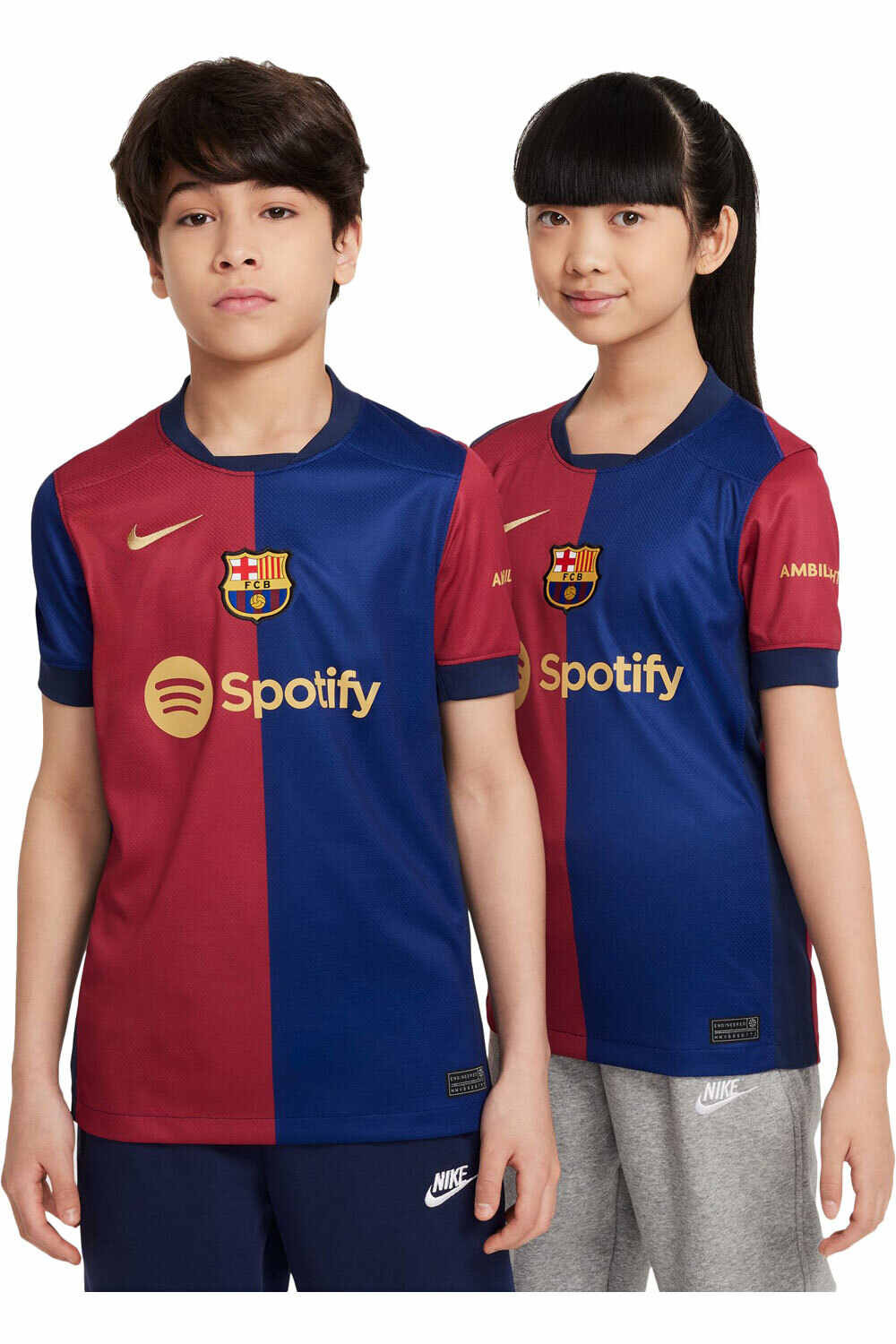 Nike camiseta de fútbol oficiales niño BARCELONA 25 Y NK DF JSY SS STAD HM vista frontal