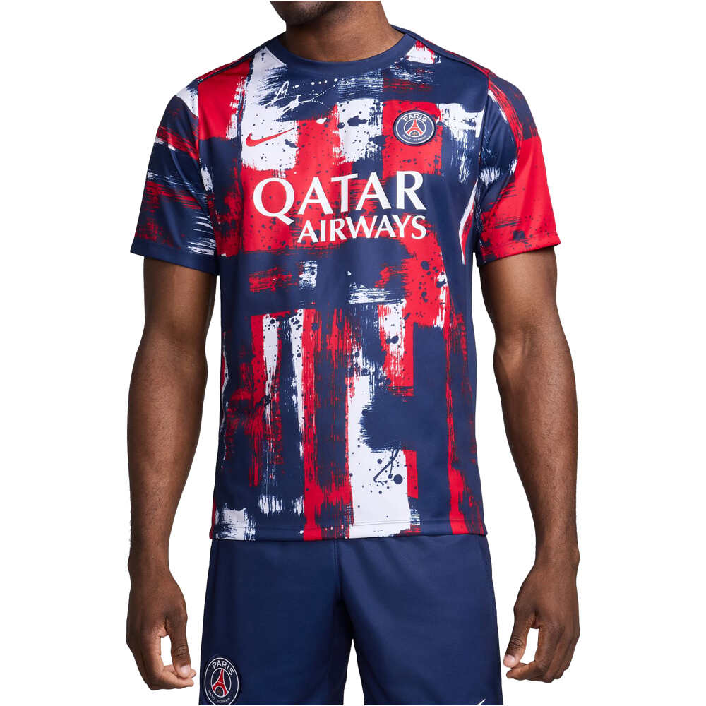 Nike camiseta de fútbol oficiales PSG 25 MNK DF ACDPR SSTOP K HM PM vista frontal