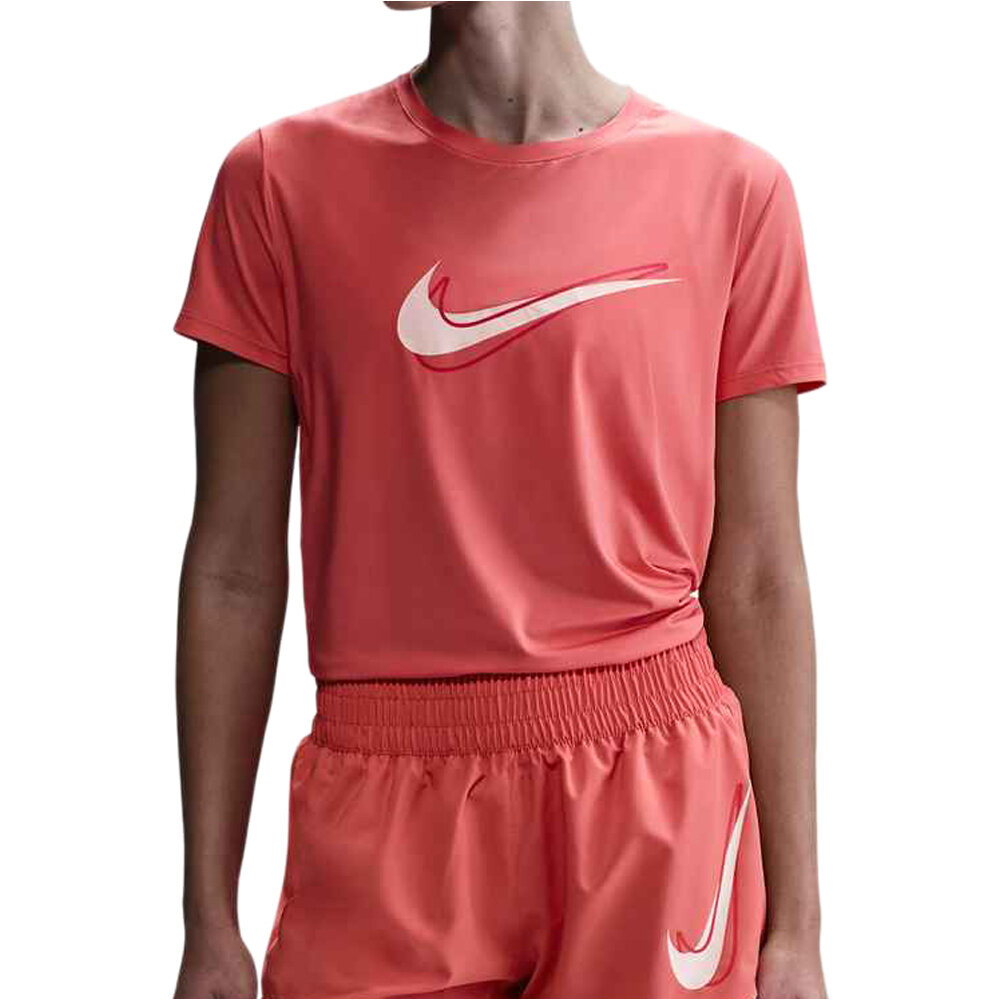 Nike camiseta entrenamiento manga corta mujer W NK ONE SWSH HBR DF SS TOP vista frontal