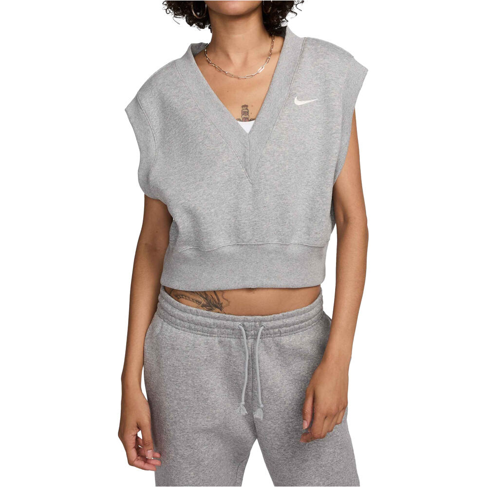 Nike camiseta manga larga mujer W NSW PHNX FLC SLVLS VNECK CRP vista frontal