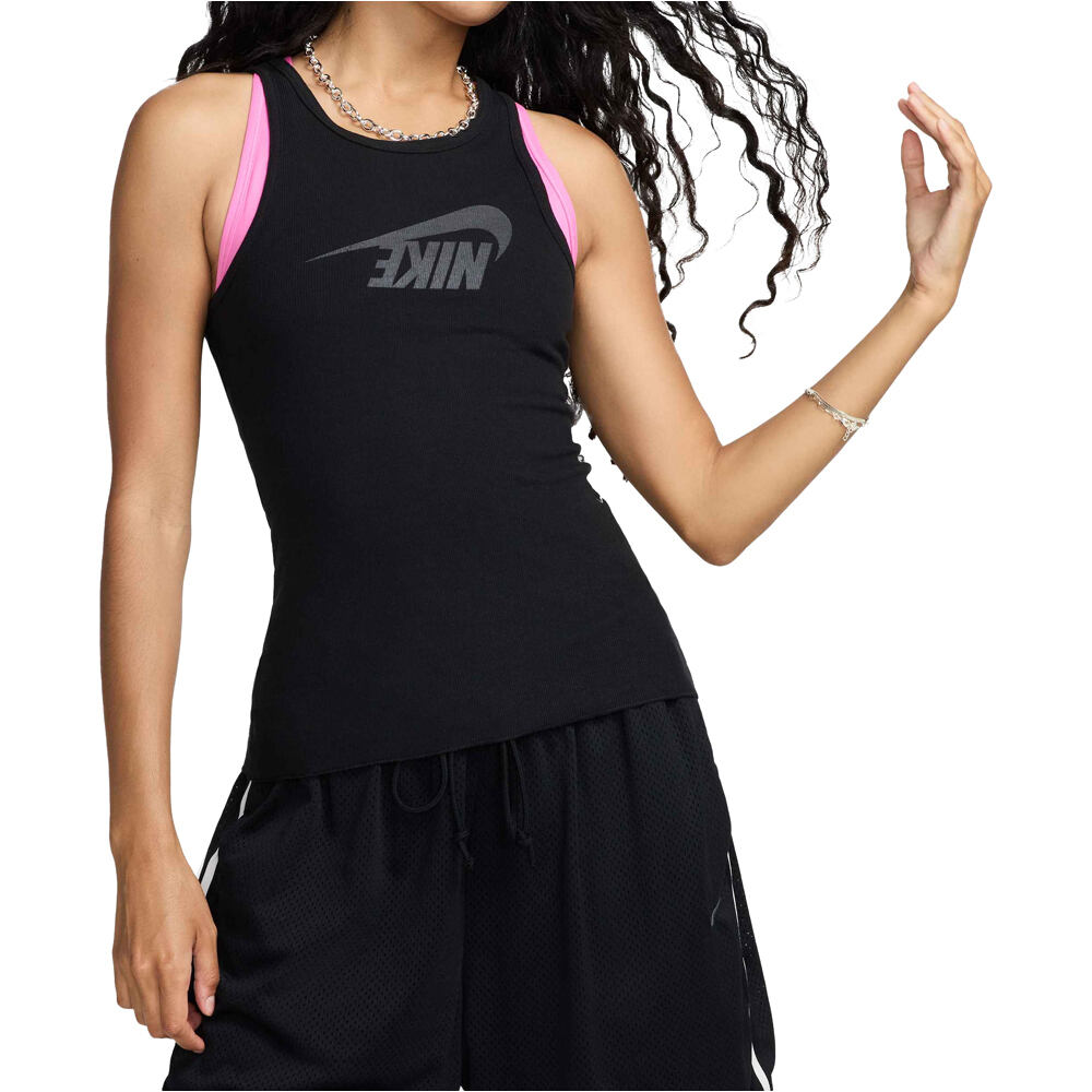 Nike camiseta tirantes fitness mujer W NSW DANCE RIB TANK vista frontal