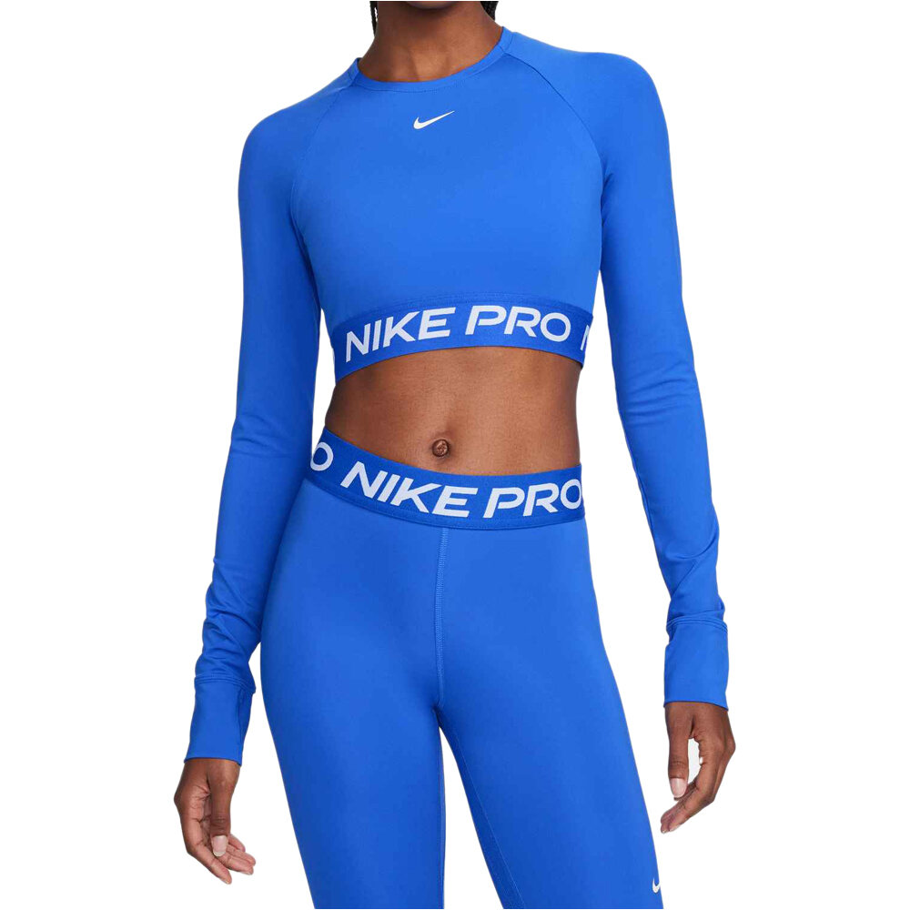 Nike camisetas fitness mujer NIKE PRO DF 365 CROP LS vista frontal