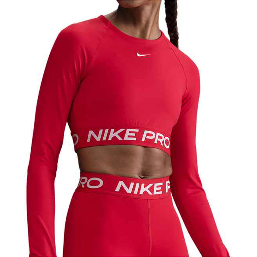 Nike camisetas fitness mujer NIKE PRO DF 365 CROP LS vista frontal