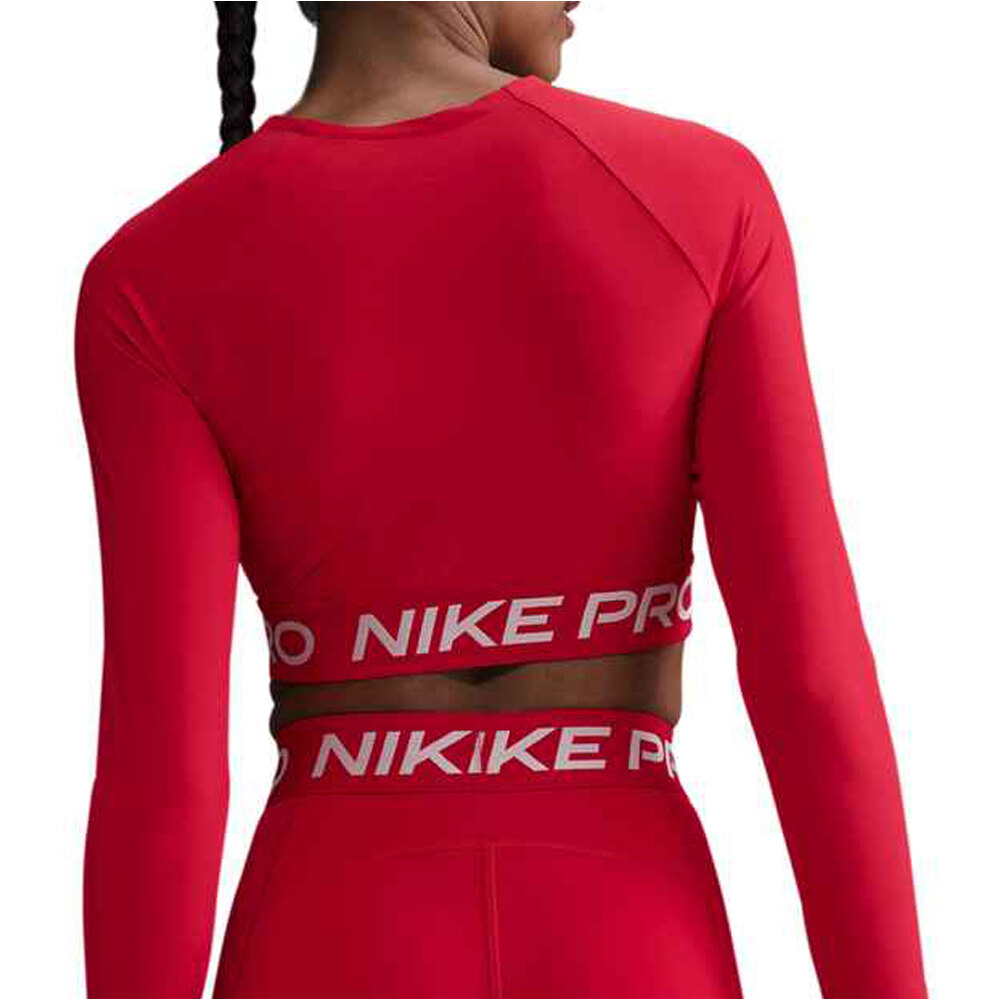 Nike camisetas fitness mujer NIKE PRO DF 365 CROP LS vista trasera