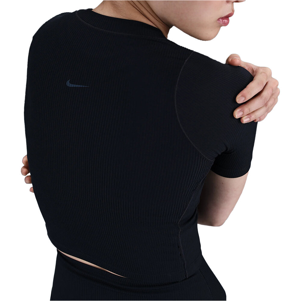 Nike camisetas yoga W NK INF DF SS TOP WD RIB vista trasera