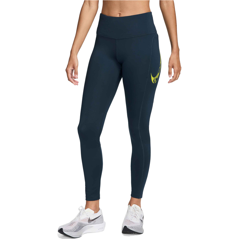 Nike malla larga running mujer W NK DF FAST MR 7/8 TIGHT SW vista frontal