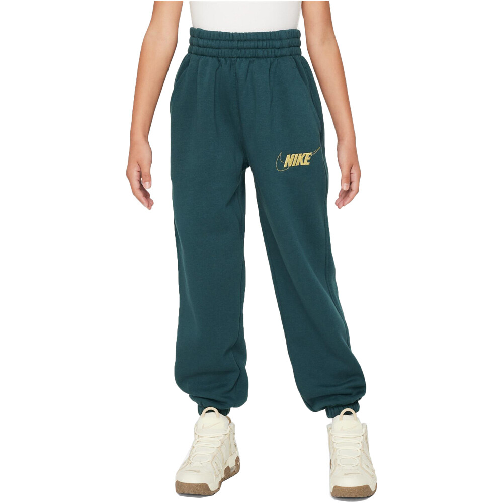 Nike pantalón niña G NSW CLUB FLC LOOSE PANT SHNE vista frontal