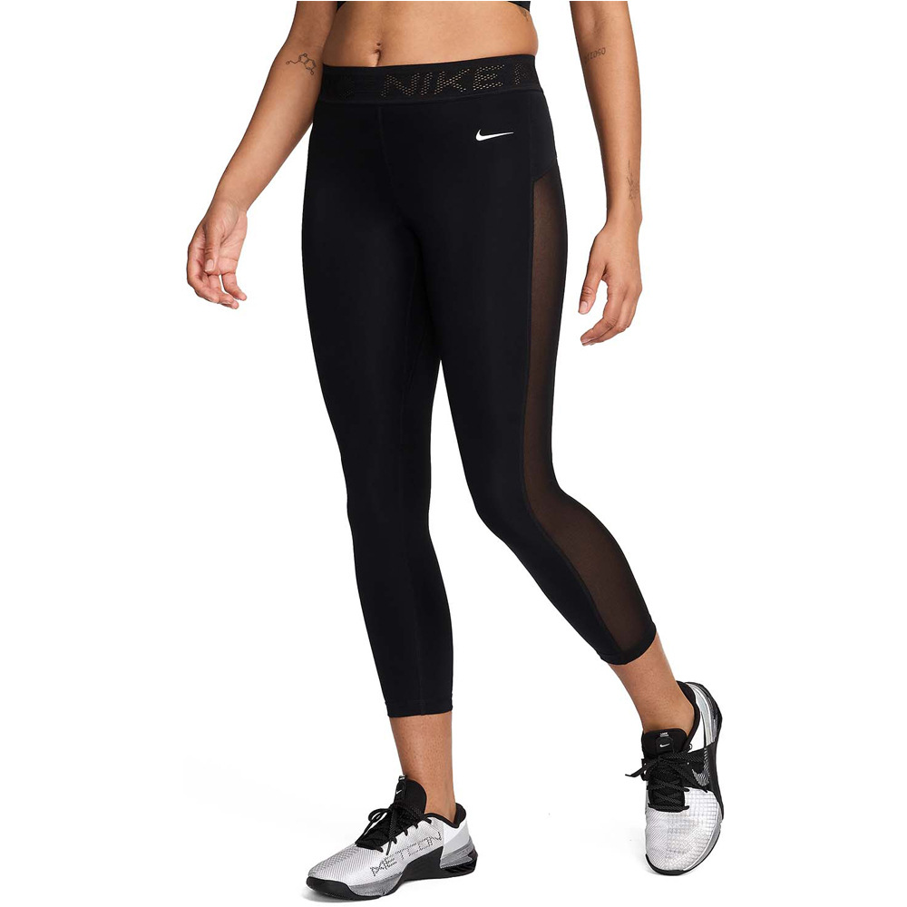 Nike pantalones y mallas largas fitness mujer W NP DF MR 7/8 MESH TIGHT vista frontal