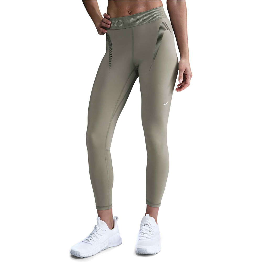 Nike pantalones y mallas largas fitness mujer W NP DF MR 7/8 TIGHT TT GRX vista frontal