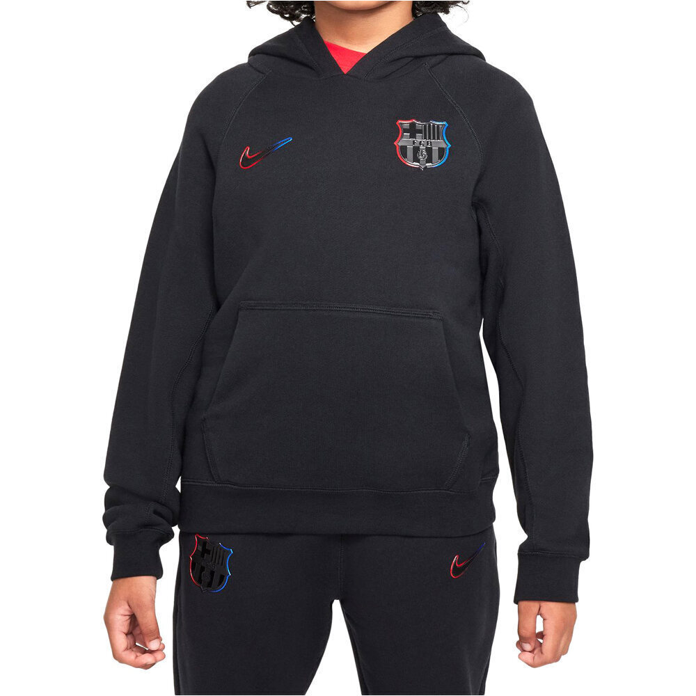 Nike sudadera entrenamiento fútbol niño BARCELONA 25 K NSW NIKE AIR PO HDY AWGX vista frontal