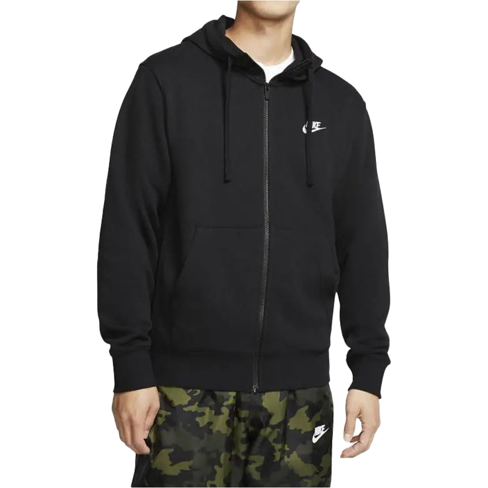 Nike sudadera hombre M NSW CLUB HOODIE FZ FT vista frontal