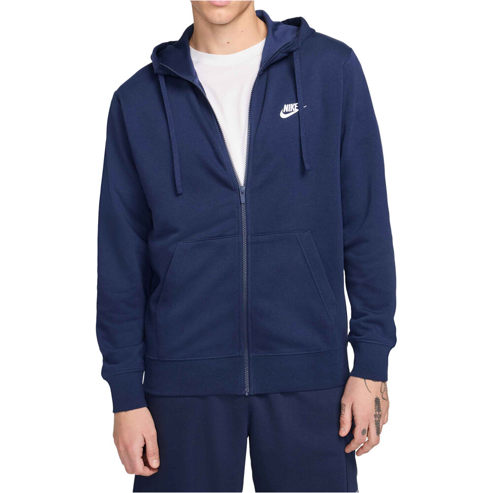 Nike sudadera hombre M NSW CLUB HOODIE FZ FT vista frontal