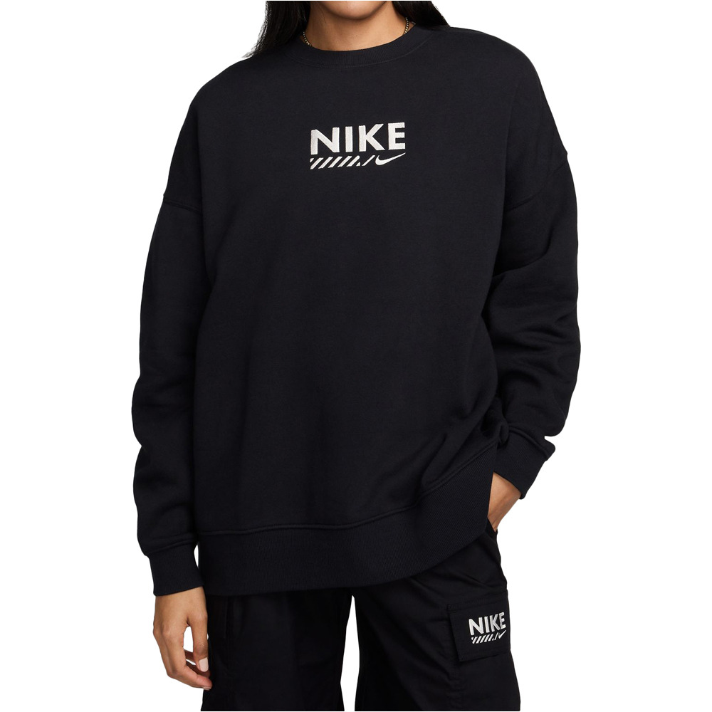 Nike sudadera mujer W NSW FLC OS CREW GLS vista frontal