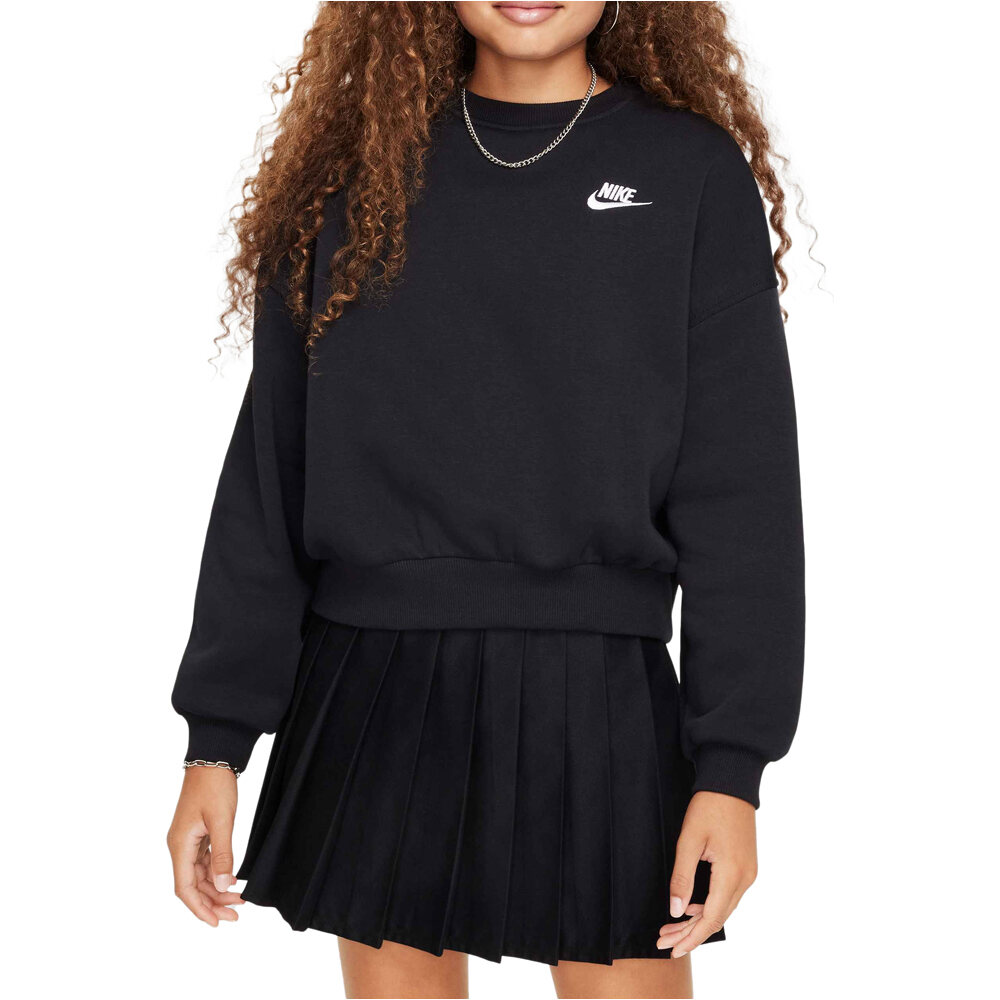 Nike sudadera niña G NSW CLUB FLC BXY CRW LBR vista frontal